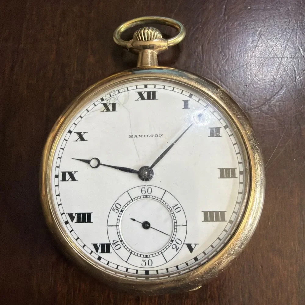 Original Vintage Hamilton 910 Pocket Watch- Not Running - Needs Service.
